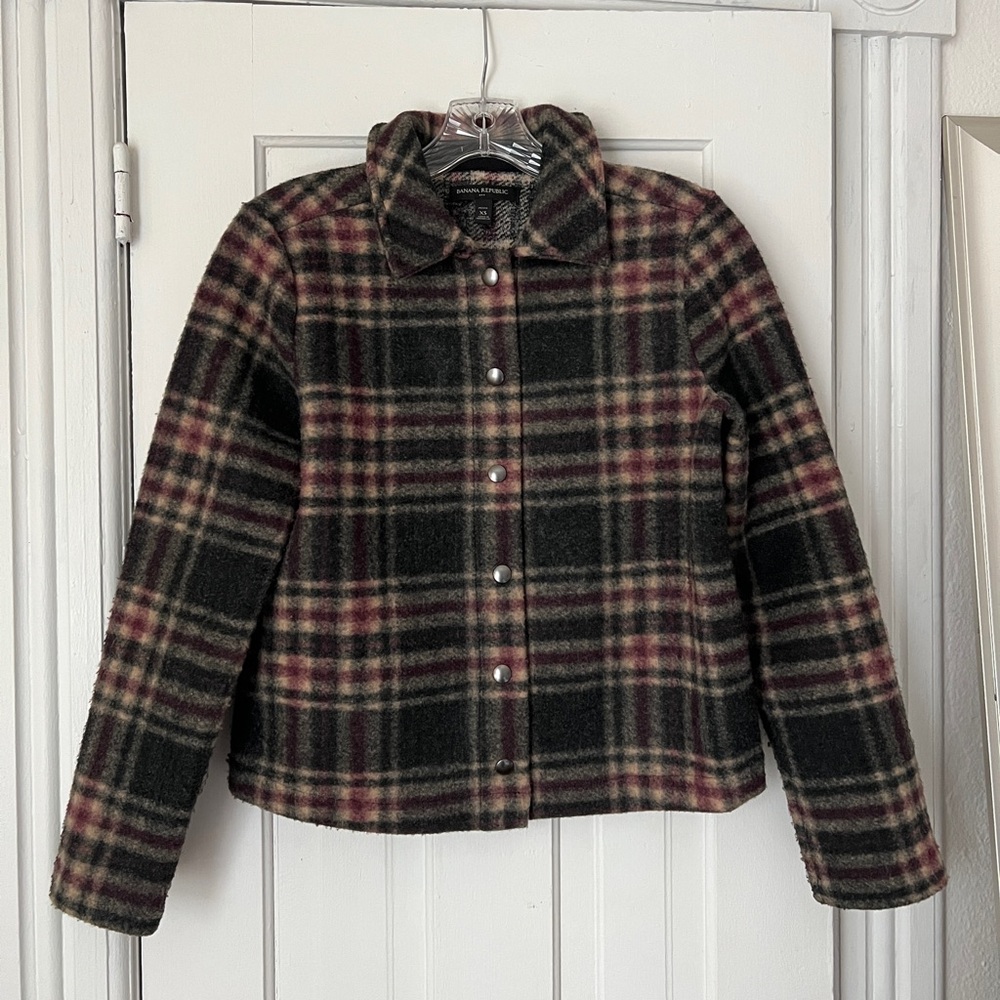 Banana Republic Plaid Cropped Jacket